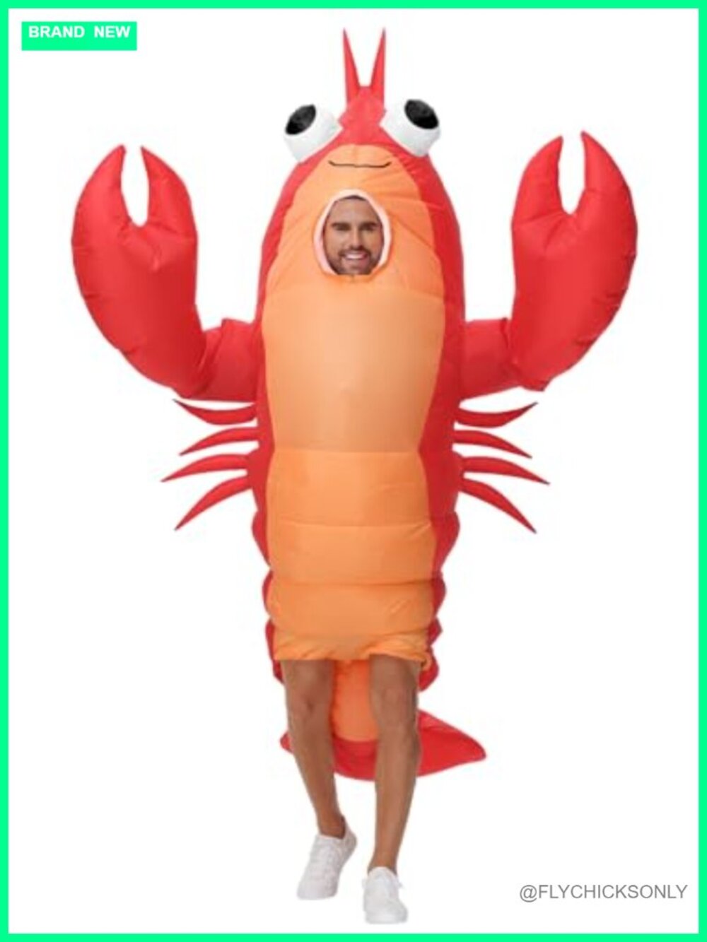 Inflatable Lobster Costume for Adult Funny Blow Up Halloween Crawfish Cosplay